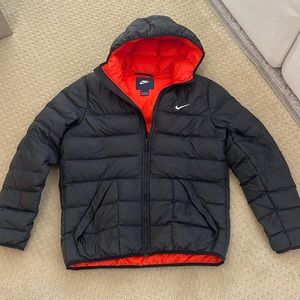 Men’s Large Nike black puffer with red/orange interior